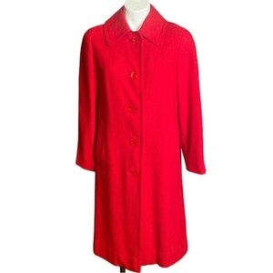 🌺 Vintage Rare 60s Red wool tweed Ladies Coat jacket Sz S